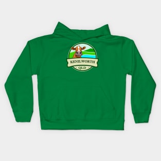 Kenilworth town Queensland Australia with dairy cow Kids Hoodie